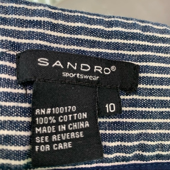 SANDRO Sportswear blue cropped pants size 10 - Picture 4 of 6